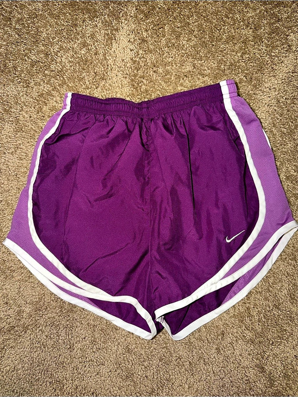 Nike Dri-FIT Running Shorts Women's in Purple & White